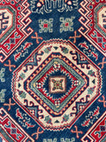 26646 - Kazak Hand-Knotted/Handmade Afghan Tribal/Nomadic Authentic/Size: 6'8" x 6'6"