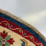 26638 - Kazak Hand-Knotted/Handmade Afghan Tribal/Nomadic Authentic/Size: 5'0" x 4'9"