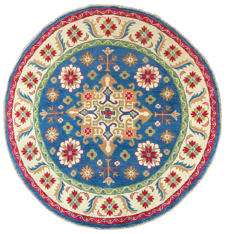 26633 - Kazak Hand-Knotted/Handmade Afghan Tribal/Nomadic Authentic/Size: 5'1" x 5'0"