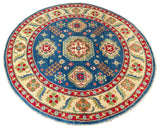 26631 - Kazak Hand-Knotted/Handmade Afghan Tribal/Nomadic Authentic/Size: 5'0" x 5'0"