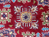 26629 - Kazak Hand-Knotted/Handmade Afghan Tribal/Nomadic Authentic/Size: 5'1" x 4'9"