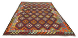 27542 - Kelim Hand-Woven/Flat-Weaved/Afghan Kelim/Carpet Modern/Nomadic Authentic/Size: 9'10" x 6'6"/118cm × 198cm