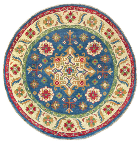 26628 - Kazak Hand-Knotted/Handmade Afghan Tribal/Nomadic Authentic/Size: 5'2" x 5'1"