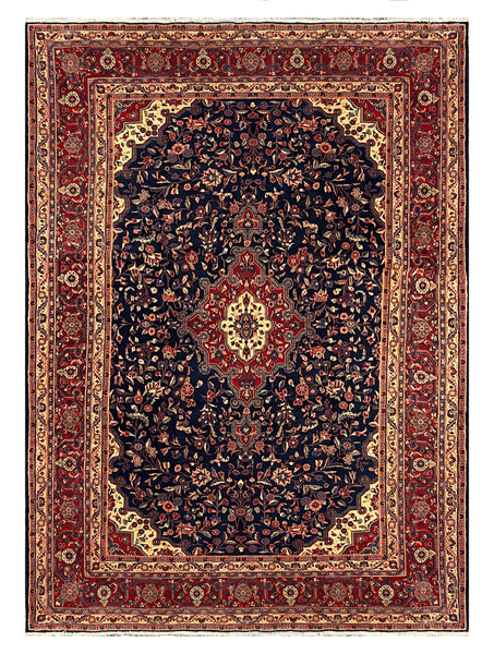 27235-Hamadan Hand-Knotted/Handmade Persian Rug/Carpet Tribal/Nomadic Authentic/ Size: 11'2" x 7'2"/340cm x 218cm