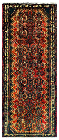 25496-Hamadan Hand-Knotted/Handmade Persian Rug/Carpet Traditional Authentic/ Size: 6'7" x 2'6"