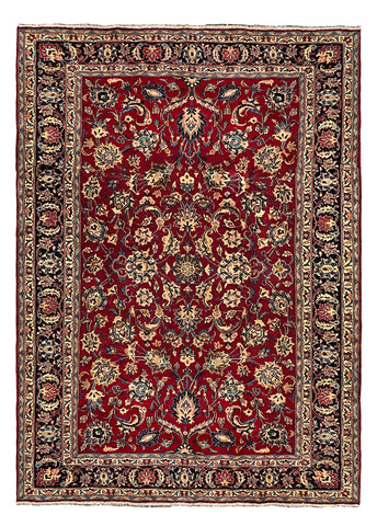 27203-Mashad Hand-Knotted/Handmade Persian Rug/Carpet Traditional Authentic/ Size: 9'1" x 6'3"/278cm x 190cm
