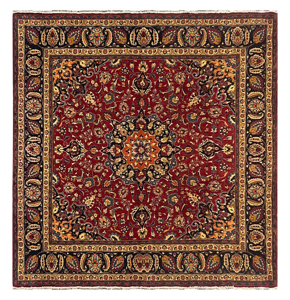 27237-Mashad Hand-Knotted/Handmade Persian Rug/Carpet Traditional Authentic/ Size: 10'1" x 9'7"/308cm x 293cm