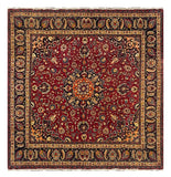 27237-Mashad Hand-Knotted/Handmade Persian Rug/Carpet Traditional Authentic/ Size: 10'1" x 9'7"/308cm x 293cm