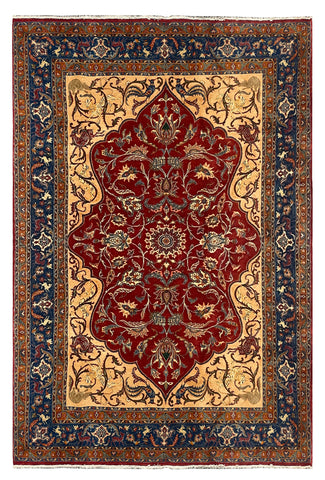 27323-Moud Handmade /Hand-Knotted Persian Rug/Traditional/Carpet Authentic/ Size:9'8" x 6'5" /300cm x 195cm