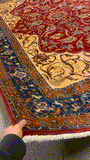 27323-Moud Handmade /Hand-Knotted Persian Rug/Traditional/Carpet Authentic/ Size:9'8" x 6'5" /300cm x 195cm