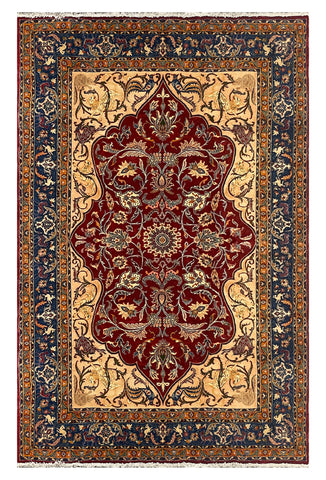 27324-Moud Handmade /Hand-Knotted Persian Rug/Traditional/Carpet Authentic/ Size: 9'9" x 6'4" /295cm x 193cm