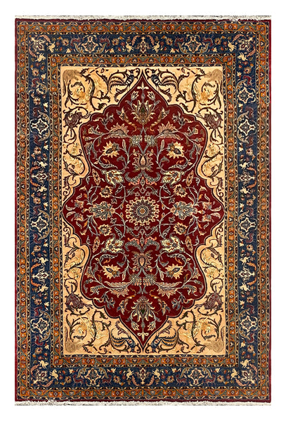 27324-Moud Handmade /Hand-Knotted Persian Rug/Traditional/Carpet Authentic/ Size: 9'9" x 6'4" /295cm x 193cm