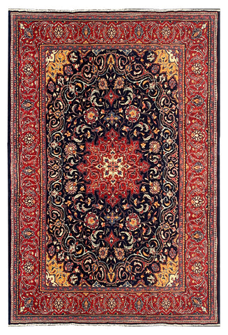 27330-Sarough Hand-Knotted/Handmade Persian Rug/Carpet Traditional Authentic/ Size: 12'10"x 8'9"/393cm x 266cm