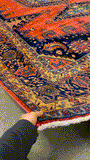 27331-Hamadan Hand-Knotted/Handmade Persian Rug/Carpet Tribal/Nomadic Authentic/ Size: 13'7" x 8'8"/414cm x 263cm