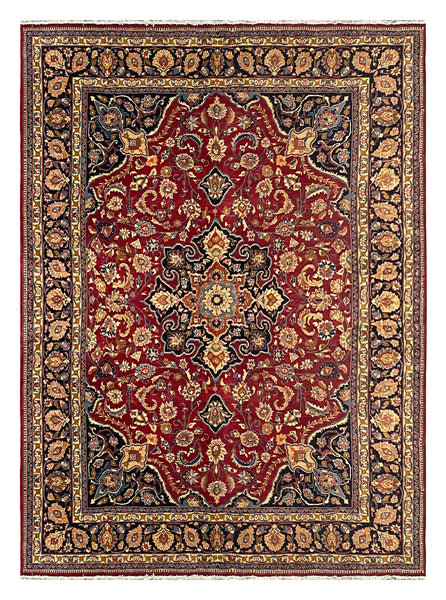 27236-Mashad Hand-Knotted/Handmade Persian Rug/Carpet Traditional Authentic/ Size: 13'4" x 9'7"/407cm x 297cm