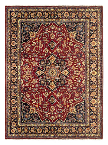 27236-Mashad Hand-Knotted/Handmade Persian Rug/Carpet Traditional Authentic/ Size: 13'4" x 9'7"/407cm x 297cm