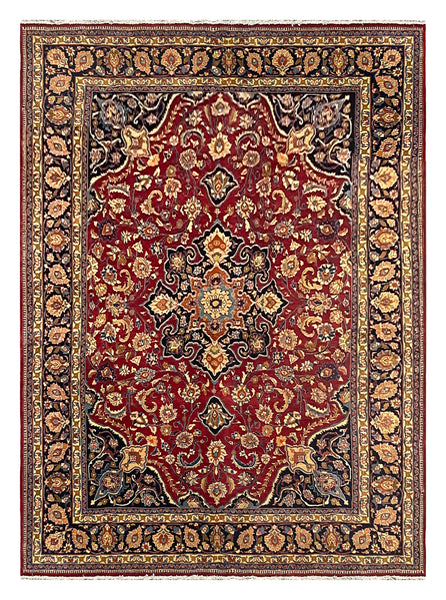 27236-Mashad Hand-Knotted/Handmade Persian Rug/Carpet Traditional Authentic/ Size: 13'4" x 9'7"/407cm x 297cm