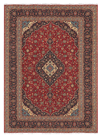 27489-Kashan Hand-Knotted/Handmade Persian Rug/Carpet Traditional/Authentic/Size: 12'9" x 9'6" /389cm x 290cm
