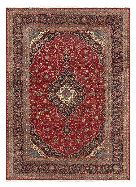 27489-Kashan Hand-Knotted/Handmade Persian Rug/Carpet Traditional/Authentic/Size: 12'9" x 9'6" /389cm x 290cm