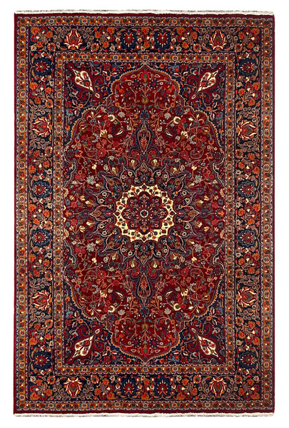 27205-Mashad Hand-Knotted/Handmade Persian Rug/Carpet Traditional Authentic/ Size: 9'11" x 6'7"/303cm x 202cm