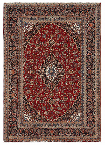 27487-Kashan Hand-Knotted/Handmade Persian Rug/Carpet Traditional/Authentic/Size: 12'6" x 8'9" /381cm x 267cm