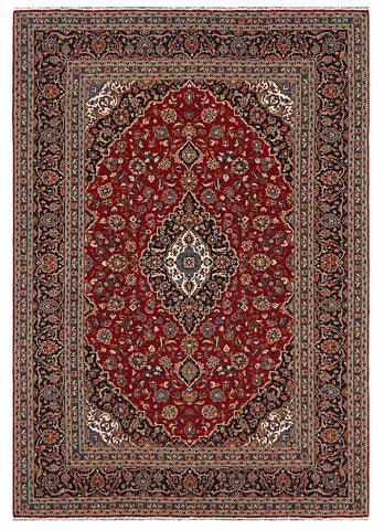 27487-Kashan Hand-Knotted/Handmade Persian Rug/Carpet Traditional/Authentic/Size: 12'6" x 8'9" /381cm x 267cm
