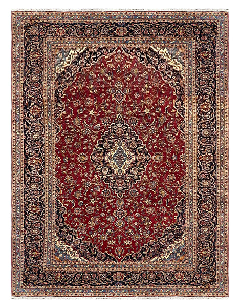 27488-Kashan Hand-Knotted/Handmade Persian Rug/Carpet Traditional/Authentic/Size: 13'1" x 9'8" /399cm x 295cm