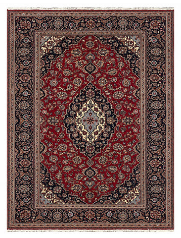 27497-Kashan Hand-Knotted/Handmade Persian Rug/Carpet Traditional/Authentic/Size: 9'7" x 6'6" /292cm x 198cm