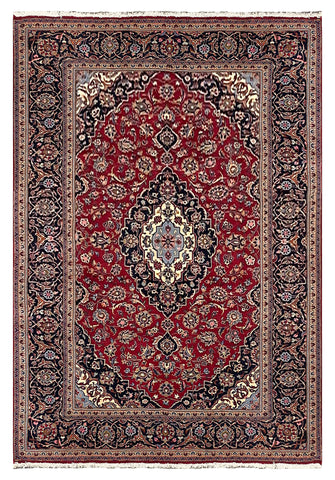 27497-Kashan Hand-Knotted/Handmade Persian Rug/Carpet Traditional/Authentic/Size: 9'7" x 6'6" /292cm x 198cm