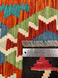 27705 - Kelim Hand-Woven/Flat-Weaved/Afghan Kelim/Carpet Modern/Nomadic Authentic/Size: 4'2" x 2'11"/127 cm × 89 cm