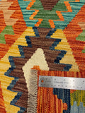 27710 - Kelim Hand-Woven/Flat-Weaved/Afghan Kelim/Carpet Modern/Nomadic Authentic/Size: 4'0" x 2'7"/122cm x 79cm