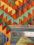 27751 - Kelim Hand-Woven/Flat-Weaved/Afghan Kelim/Carpet Modren/Nomadic Authentic/Size: 4'1" x 2'7"/124cm ×79cm
