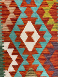 27739 - Kelim Hand-Woven/Flat-Weaved/Afghan Kelim/Carpet Modren/Nomadic Authentic/Size: 4'3" x 2'7"/130cm ×79cm
