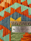 27739 - Kelim Hand-Woven/Flat-Weaved/Afghan Kelim/Carpet Modren/Nomadic Authentic/Size: 4'3" x 2'7"/130cm ×79cm
