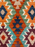 27687 - Kelim Hand-Woven/Flat-Weaved/Afghan Kelim/Carpet Modern/Nomadic Authentic/Size: 4'3" x 2'9"/130 cm × 84cm