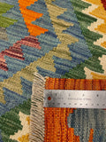 27693 - Kelim Hand-Woven/Flat-Weaved/Afghan Kelim/Carpet Modern/Nomadic Authentic/Size: 4'0" x 2'7"/122 cm × 79 cm