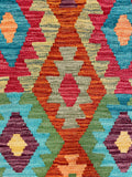 27732- Kelim Hand-Woven/Flat-Weaved/Afghan Kelim/Carpet Modren/Nomadic Authentic/Size: 4'0" x 2'10"/122cm ×86cm