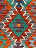 27734 - Kelim Hand-Woven/Flat-Weaved/Afghan Kelim/Carpet Modren/Nomadic Authentic/Size: 4'2" x 2'7"/127cm ×79cm