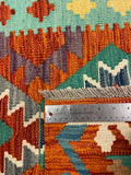 27734 - Kelim Hand-Woven/Flat-Weaved/Afghan Kelim/Carpet Modren/Nomadic Authentic/Size: 4'2" x 2'7"/127cm ×79cm
