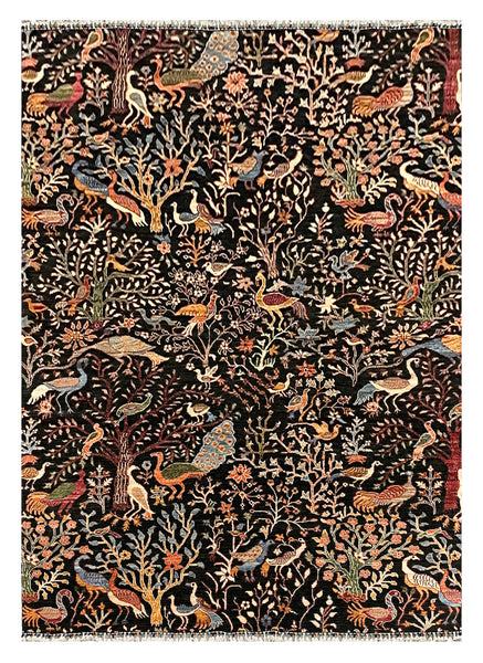 27816-Chobi Ziegler Handmade/Hand-knotted Afghan Rug/Carpet Tribal/Nomadic Authentic/ Size: 9'7" x 6'8" / 292cm x 203cm