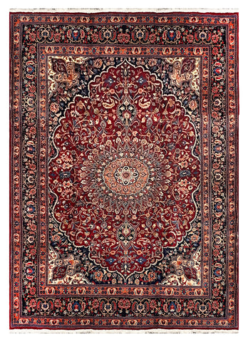 27322-Moud Handmade /Hand-Knotted Persian Rug/Traditional/Carpet Authentic/ Size: 9'8" x 6'6" /300cm x 198cm