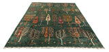 27794-Chobi Ziegler Handmade/Hand-knotted Afghan Rug/Carpet Tribal/Nomadic Authentic/ Size:  9'8" x 6'9" / 295cm x 206cm