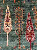 27794-Chobi Ziegler Handmade/Hand-knotted Afghan Rug/Carpet Tribal/Nomadic Authentic/ Size:  9'8" x 6'9" / 295cm x 206cm