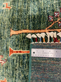 27794-Chobi Ziegler Handmade/Hand-knotted Afghan Rug/Carpet Tribal/Nomadic Authentic/ Size:  9'8" x 6'9" / 295cm x 206cm