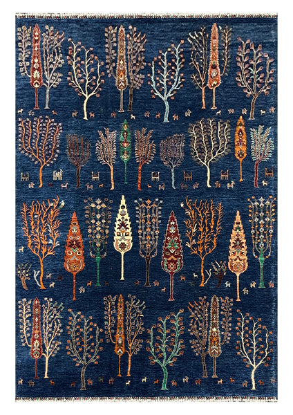 27813-Chobi Ziegler Handmade/Hand-knotted Afghan Rug/Carpet Tribal/Nomadic Authentic/ Size: 9'7" x 6'8" / 292cm x 203cm