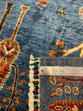 27812-Chobi Ziegler Handmade/Hand-knotted Afghan Rug/Carpet Tribal/Nomadic Authentic/ Size: 9'8" x 6'7" / 295cm x 201cm