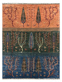 27795-Chobi Ziegler Handmade/Hand-knotted Afghan Rug/Carpet Tribal/Nomadic Authentic/ Size: 9'4" x 6'9" / 285cm x 206cm