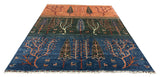 27795-Chobi Ziegler Handmade/Hand-knotted Afghan Rug/Carpet Tribal/Nomadic Authentic/ Size: 9'4" x 6'9" / 285cm x 206cm