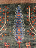 27795-Chobi Ziegler Handmade/Hand-knotted Afghan Rug/Carpet Tribal/Nomadic Authentic/ Size: 9'4" x 6'9" / 285cm x 206cm