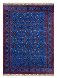 27835-Chobi Ziegler Handmade/Hand-knotted Afghan Rug/Carpet Tribal/Nomadic Authentic/ Size: 9'7" x 6'6" / 292cm x 198cm